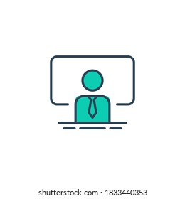 Teacher, instructor vector icon symbol isolated on white background