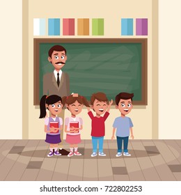 Teacher with kids in classroom