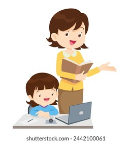 teacher and kids learning computer technology education courses