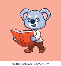 Teacher Koala Cute Cartoon Illustration