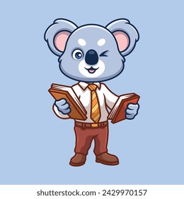 Teacher Koala Cute Cartoon Illustration