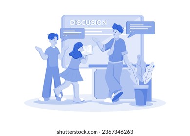 El profesor lidera la discusión de clases sobre el evento actual.