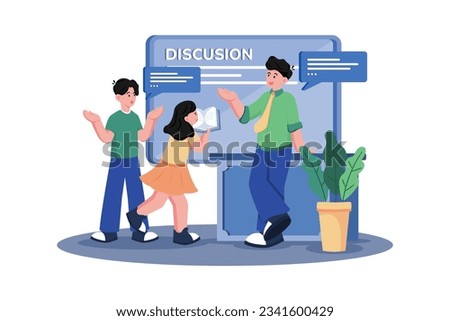 A teacher leads a class discussion on a current event.
