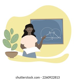 El profesor lleva la lección en el aula.