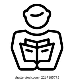 Teacher learn icon outline vector. Seminar course. Student internet