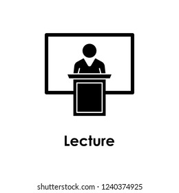 teacher, lecture, board icon. Element of business icon with description. Glyph icon for website design and development, app development. Premium icon