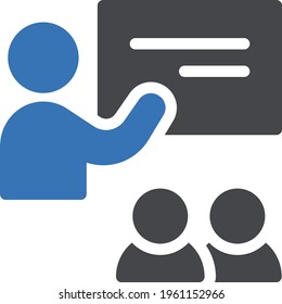 teacher lecture vector glyph colour icon
