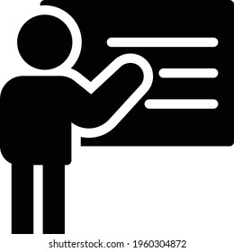 teacher lecture vector glyph flat icon