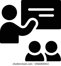 teacher lecture vector glyph flat icon