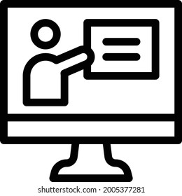 teacher lecture vector thin line icon