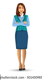 Teacher or lecturer in presentation poses, vector illustration