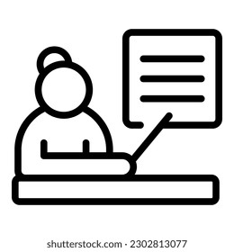 Teacher lesson icon outline vector. Learn plan. Private school