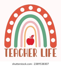 Teacher life retro t shirt design