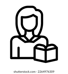 teacher line icon illustration vector graphic