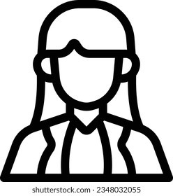 Icono de línea del profesor - Icono único, vector