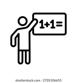 Icono de la línea del profesor, Vector, píxel perfecto, archivo del ilustrador 