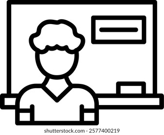 Teacher Line Vector Icon Design