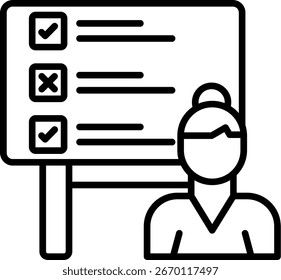 Teacher Line vector Icon Design