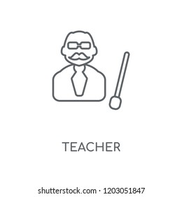 Teacher linear icon. Teacher concept stroke symbol design. Thin graphic elements vector illustration, outline pattern on a white background, eps 10.