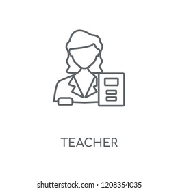 Teacher linear icon. Teacher concept stroke symbol design. Thin graphic elements vector illustration, outline pattern on a white background, eps 10.