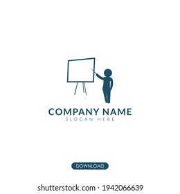 teacher logo white board. isolated background