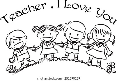 Teacher Love You Stock Vector (Royalty Free) 251390239 | Shutterstock