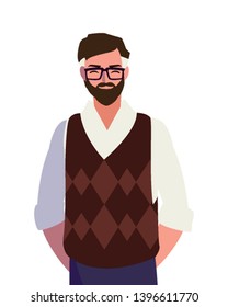 teacher male avatar character vector illustration design