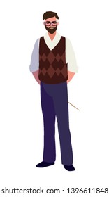 teacher male avatar character vector illustration design