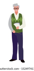 teacher male avatar character vector illustration design