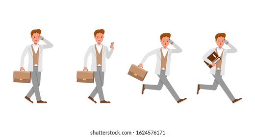 Teacher man character vector design. Presentation in various action. no4