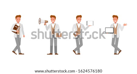 Teacher man character vector design. Presentation in various action. no3