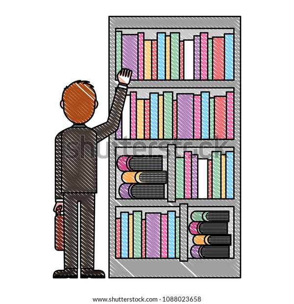 Teacher Man Choice Book On Bookseller Stock Vector (Royalty Free