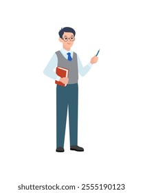 Teacher. Man. Color vector illustration.