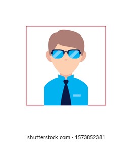 teacher man flat style icon vector illustration design