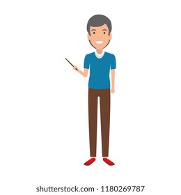 teacher man with pointer