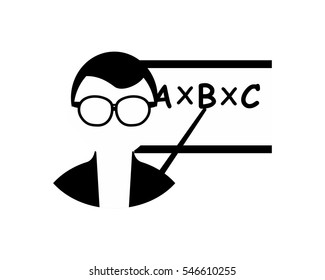 teacher man teach school college study academic image vector icon logo