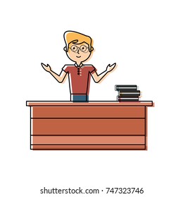 teacher man vector illustration