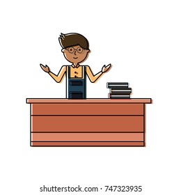 teacher man vector illustration