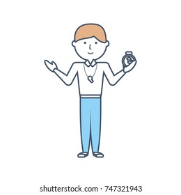 teacher  man  vector ilustration