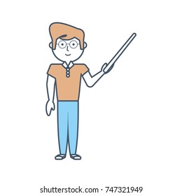 teacher  man  vector ilustration