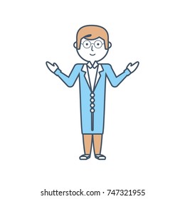 teacher  man  vector ilustration