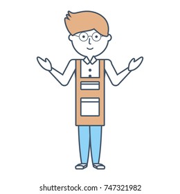 teacher  man  vector ilustration