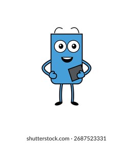 Teacher Mascot with Book Vector Illustration