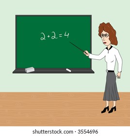 The teacher of mathematics. A vector illustration.