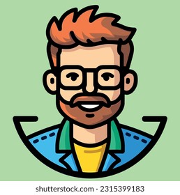 Profesor, icono de línea moderna, arte de línea vectorial, avatar de carácter joven, diseño de icono, icono de línea de profesor, símbolo, ilustración de logotipo