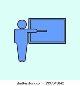 Teacher mono color icon. Simple color vector of education icons for UI and UX, website or mobile application