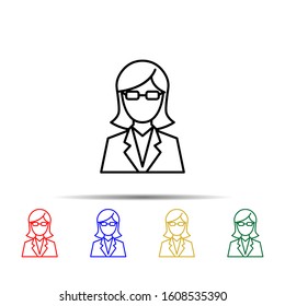 teacher multi color style icon. Simple thin line, outline vector of school icons for ui and ux, website or mobile application