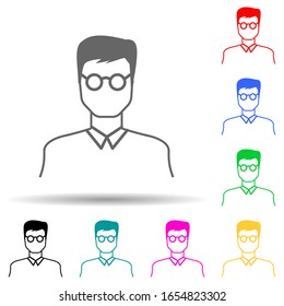 teacher multi color style icon. Simple glyph, flat vector of proffecions icons for ui and ux, website or mobile application