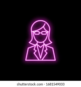 Teacher neon icon. Simple thin line, outline vector of school icons for ui and ux, website or mobile application