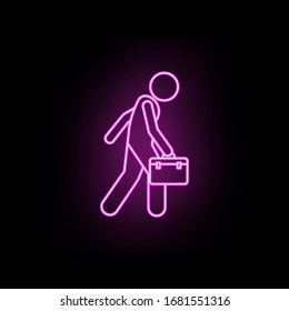 Teacher neon icon. Simple thin line, outline vector of male bag and luggage icons for ui and ux, website or mobile application